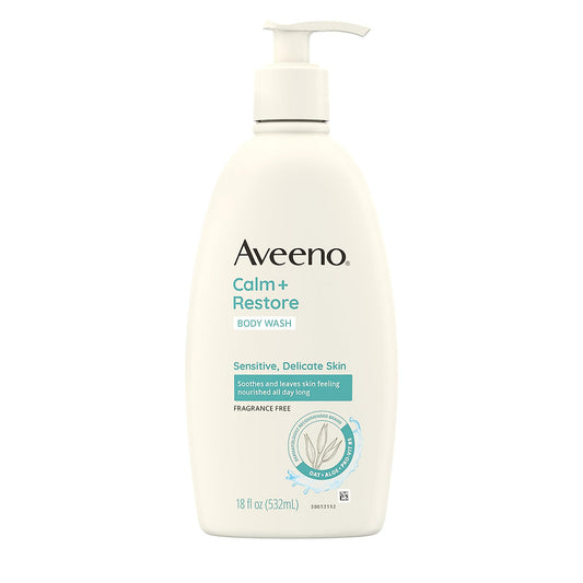 Aveeno Restorative Skin Therapy Sulfate-Free Body Wash, 18 Fl Oz