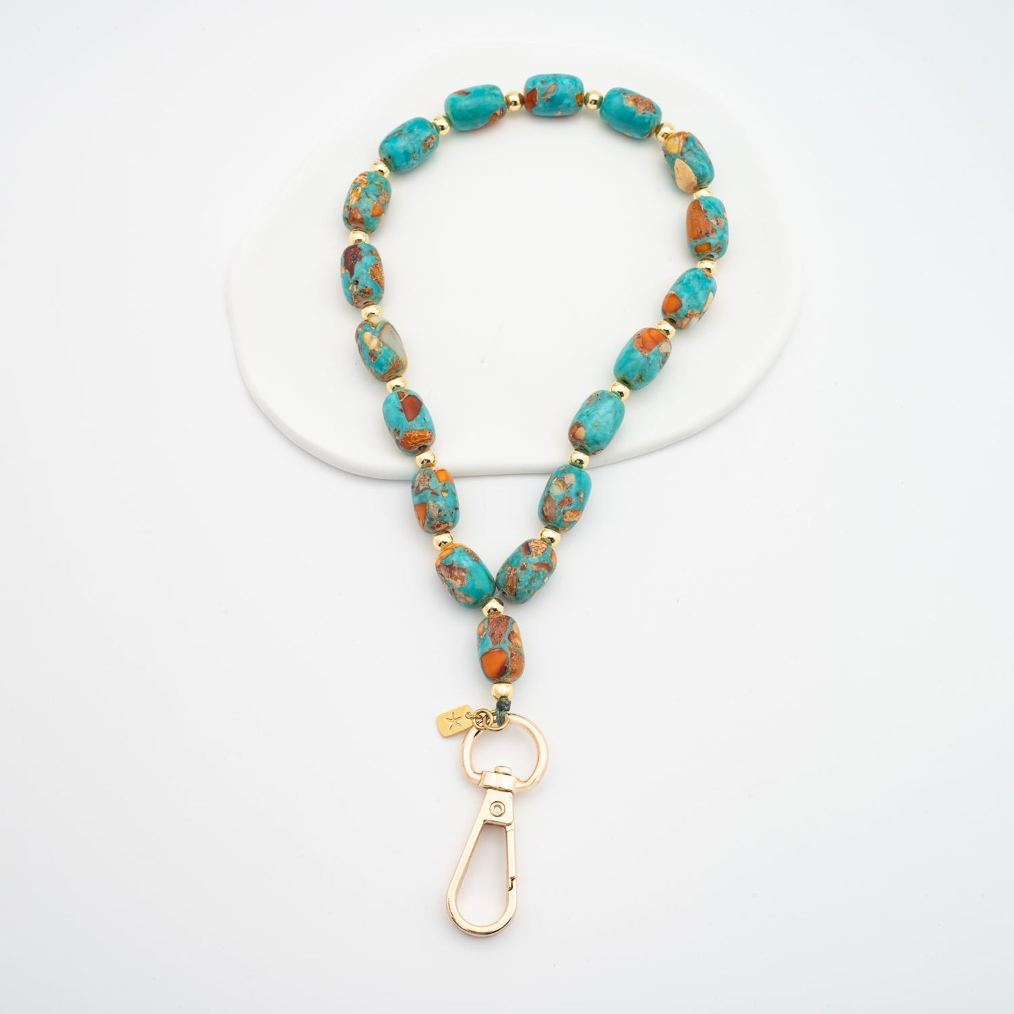 Sierra Bloom Turquoise Emperor Stone Beaded Phone Wrist Strap