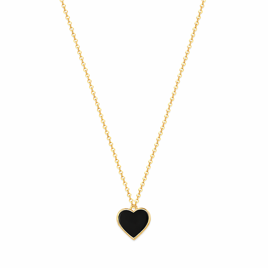 Single Hearted Girl Black Heart Necklace | Magnetic Clasp
