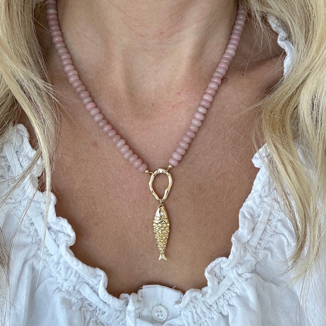 Blush Opal Fish Necklace