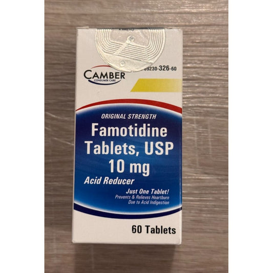Camber Famotidine 10mg Tablets - 60 Count - Exp 11/2026 - Compare To Pepcid