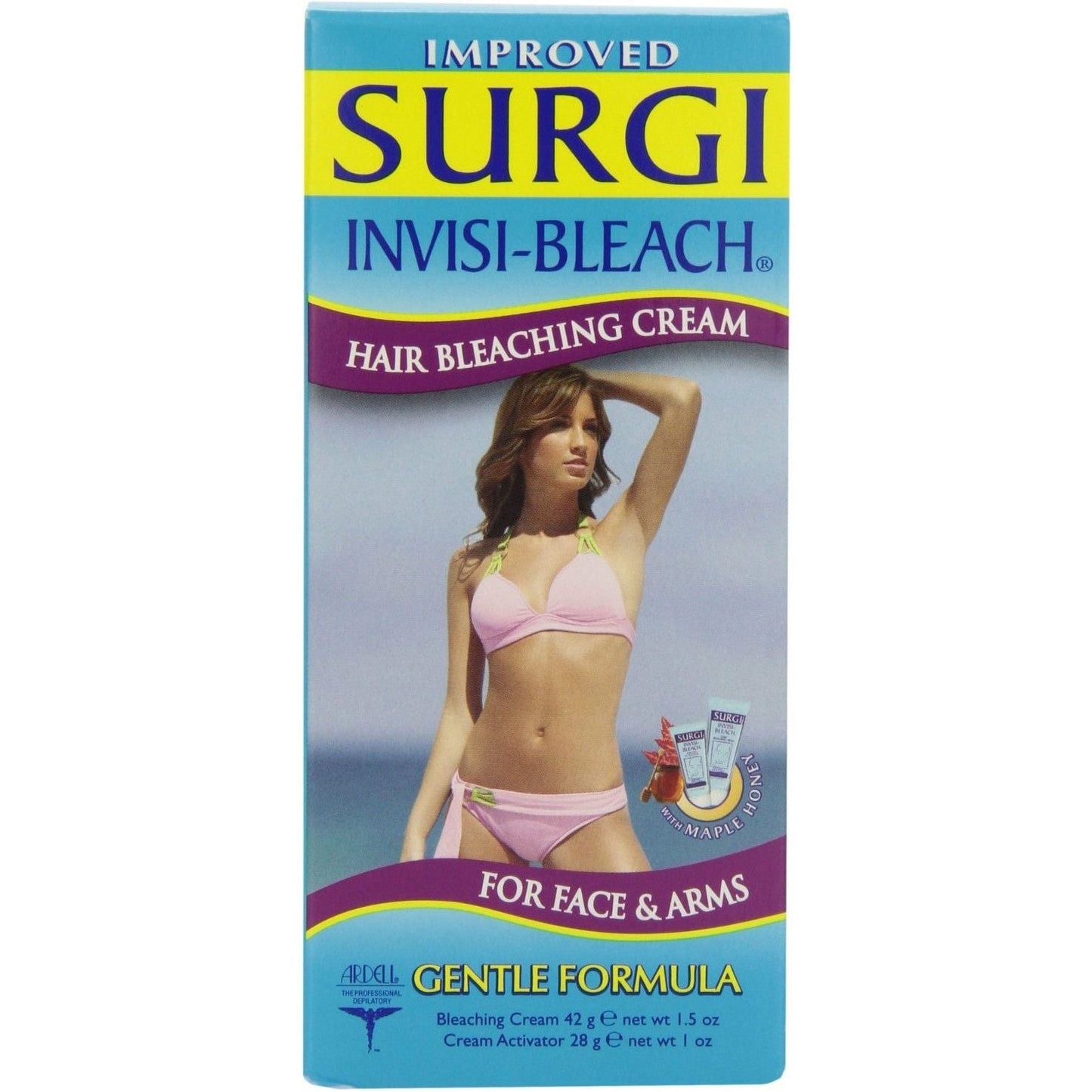 Surgi Invisi-Bleach Face & Body Hair Bleaching Cream 1.5 Oz