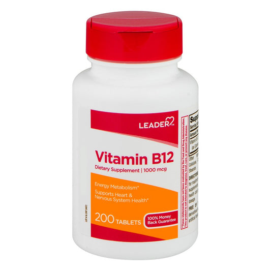 Leader Health Care Vitamin B 12, Dietary Supplement, 1000 Mcg Tablets