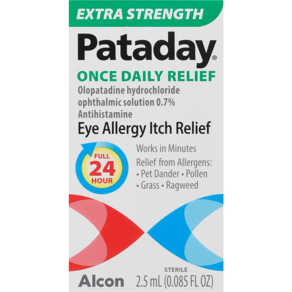 Pataday Alcon Once Daily Eye Allergy Itch Relief, Extra Strength - 2.5 Ml