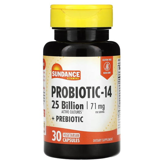 Sundance Vitamins Probiotic-14 Vegetarian, 30 Caps