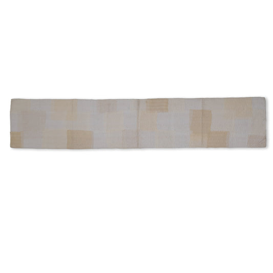 Mosaic Fray Patch  Kantha Table Runner - Cauliflower