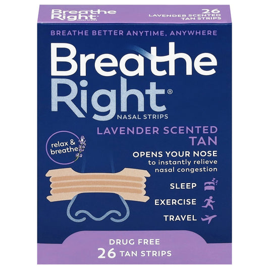 Breathe Right Tan Lavender Scented Nasal Strips