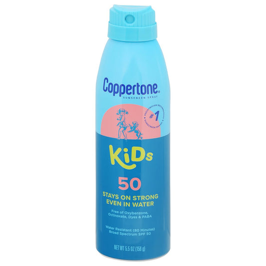 Coppertone Sunscreen, Broad Spectrum, Kids, Spray, Spf 50 5.5 Oz