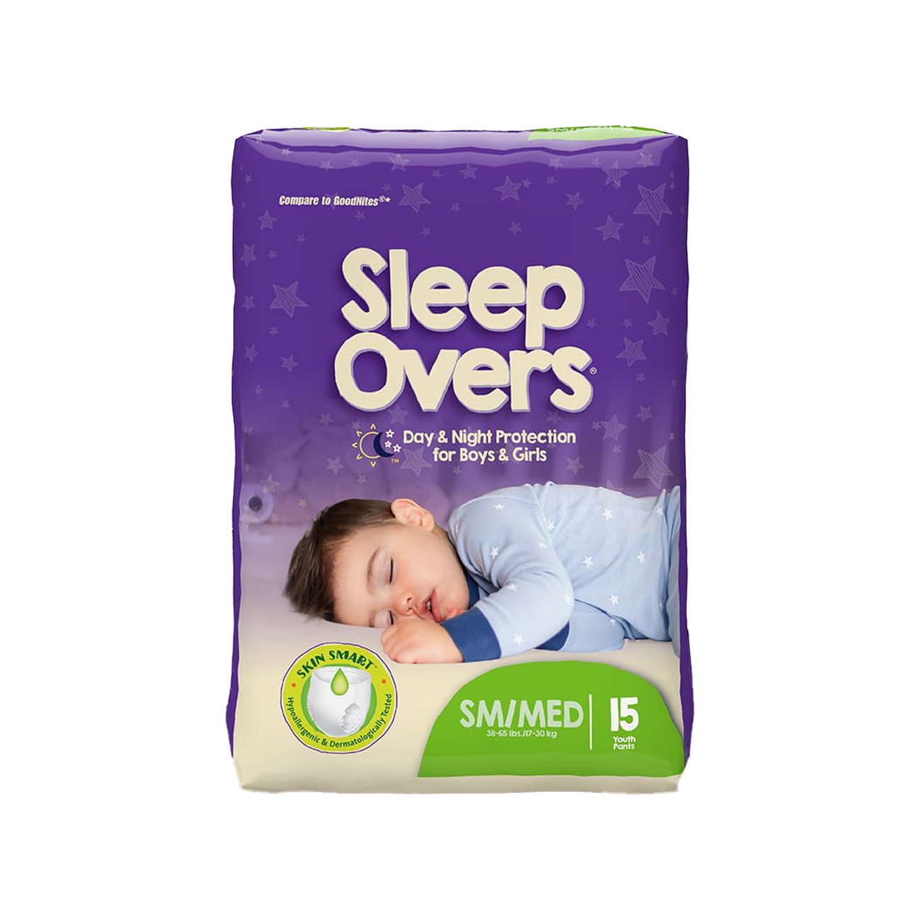First Quality Unisex Youth Absorbent Underwear Sleep Overs Pull On With Tear Away Seams Small And Medium Disposable Heavy Absorbency, Count Of 1