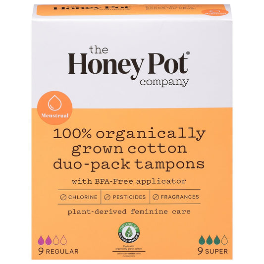 The Honey Pot Company Tampons, Regular/Super, Duo Pack