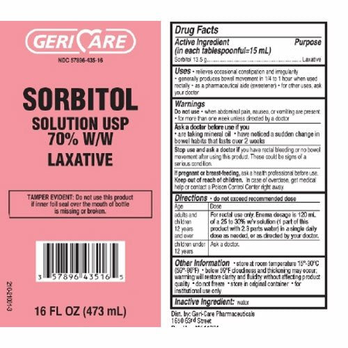 GeriCare Laxative Sorbitol Solution, 16 Fluid Ounce