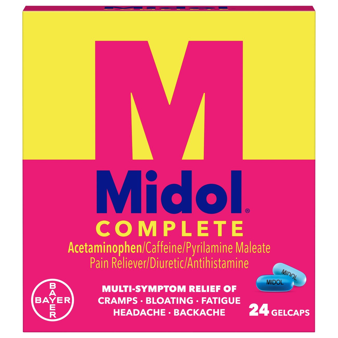 Midol Complete Menstrual Pain Relief Gelcaps With Acetaminophen