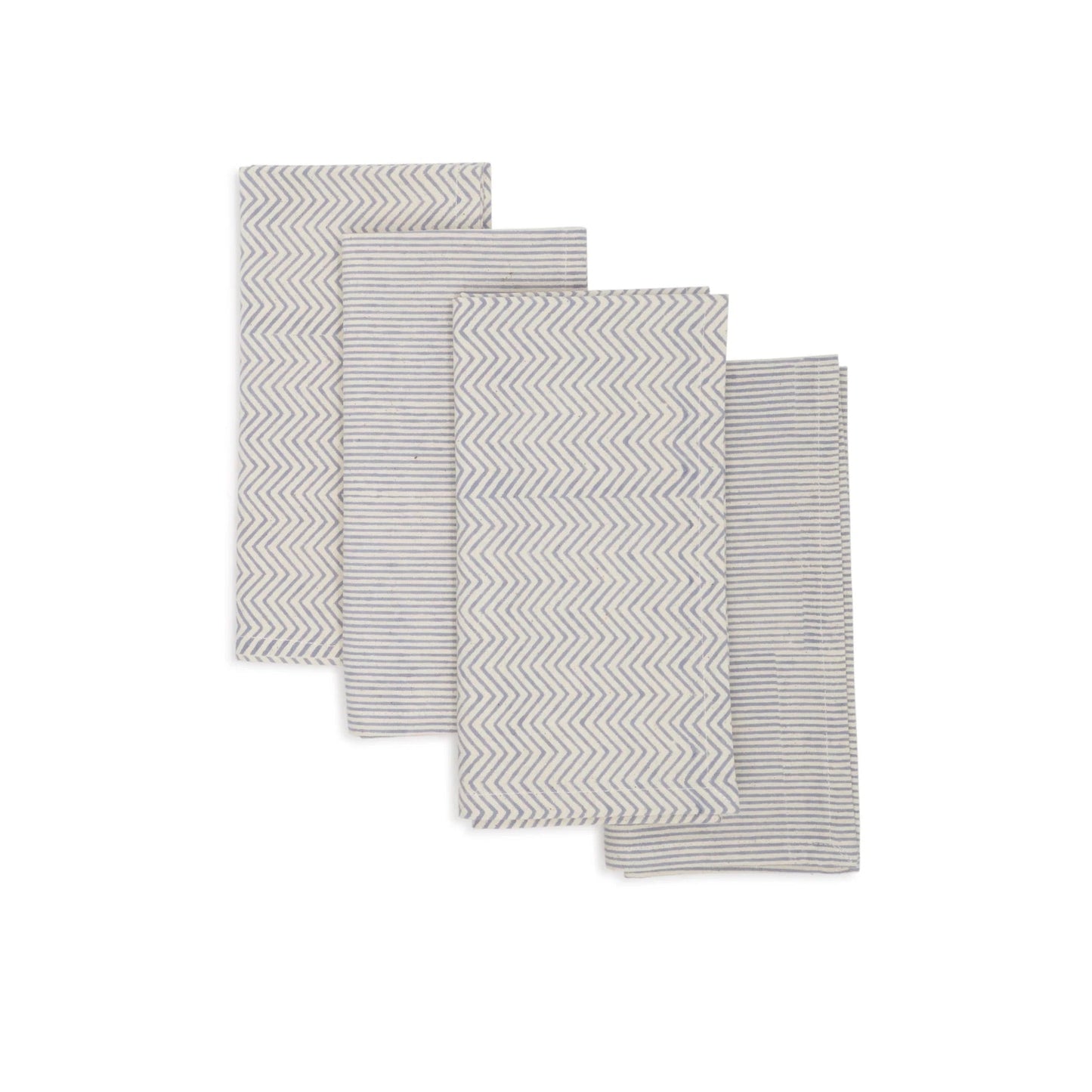 VERTEX Hand Block Printed Napkins - Set of 4. Cotton - Fair Trade - Artisan Made