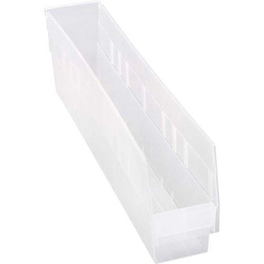 Quantum Storage Systems Plastic Nesting Shelf Bin QSB205 4-1/8″”W X 23-5/8″”D X 6″”H Clear