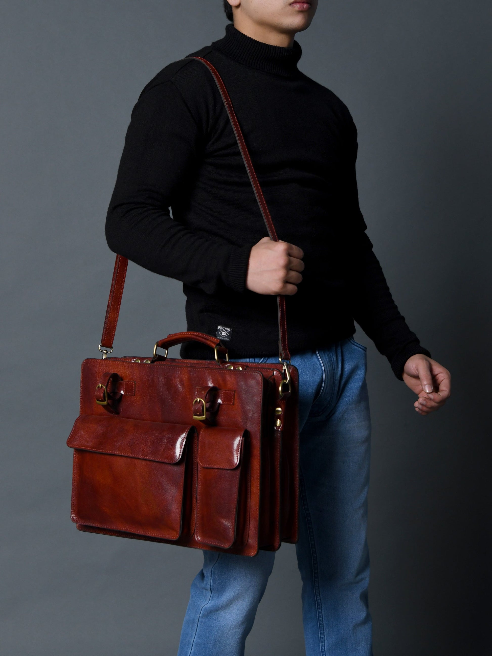 Tuscany Italian Leather Briefcase, Tan - Osadia Concept Store