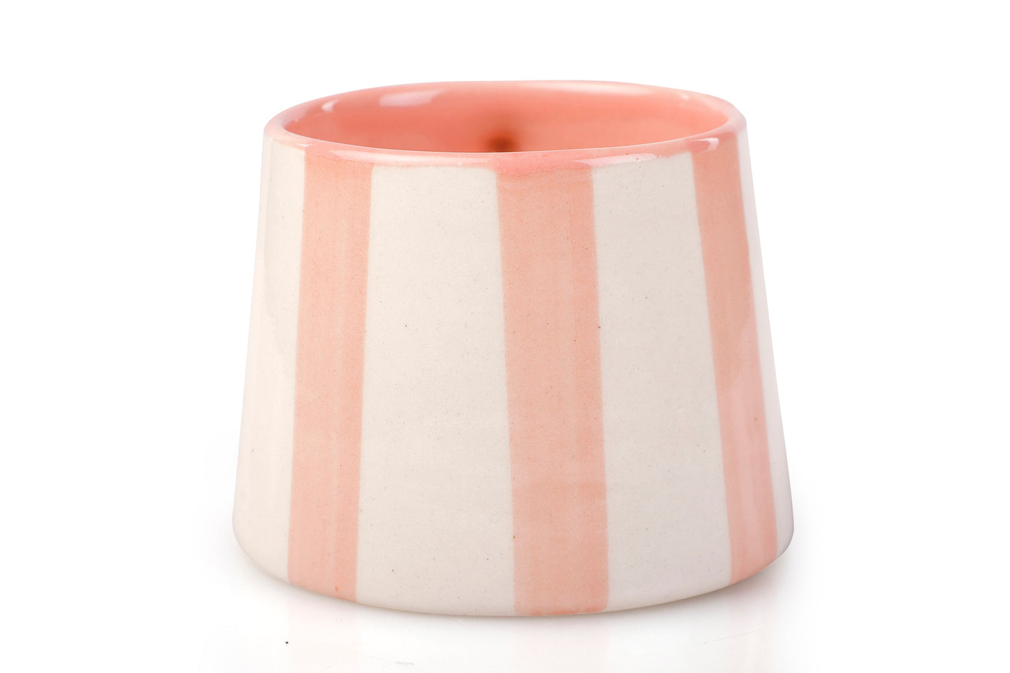 Ceramic Pink Stripe  Coffee cup- 220ml - 3.5 x 2.5 Inches (Set of 2)