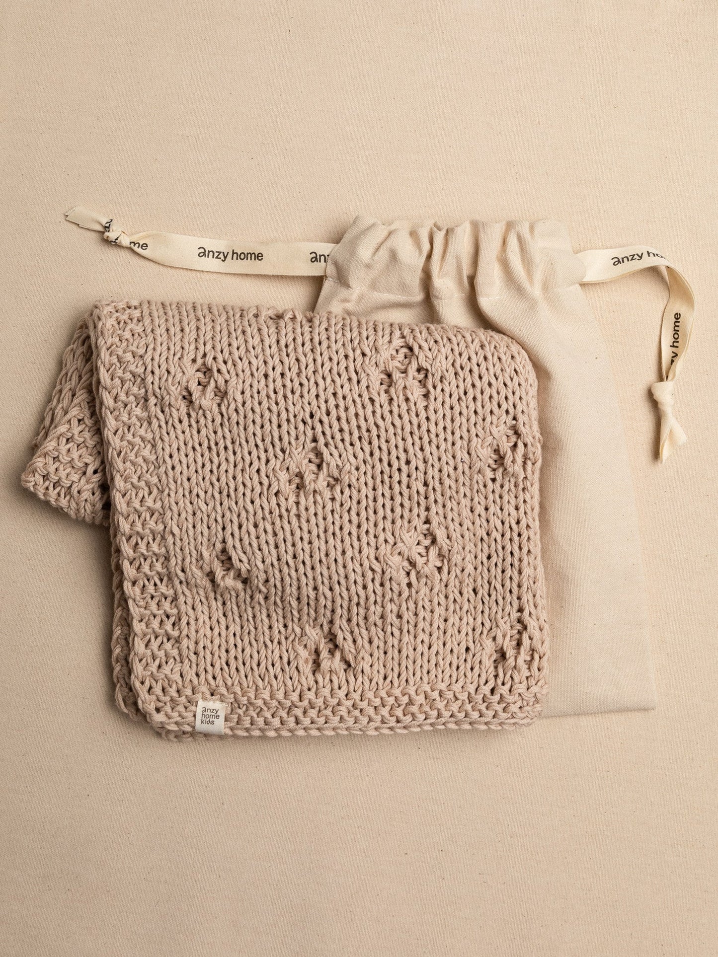 Baby Blanket Hand-Knitted Pointelle
