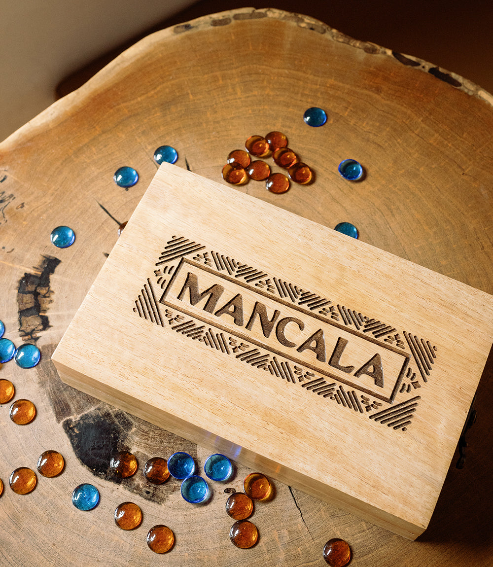 Mancala Wooden Game Set - Hand Carved Mango Wood - Osadia Concept Store