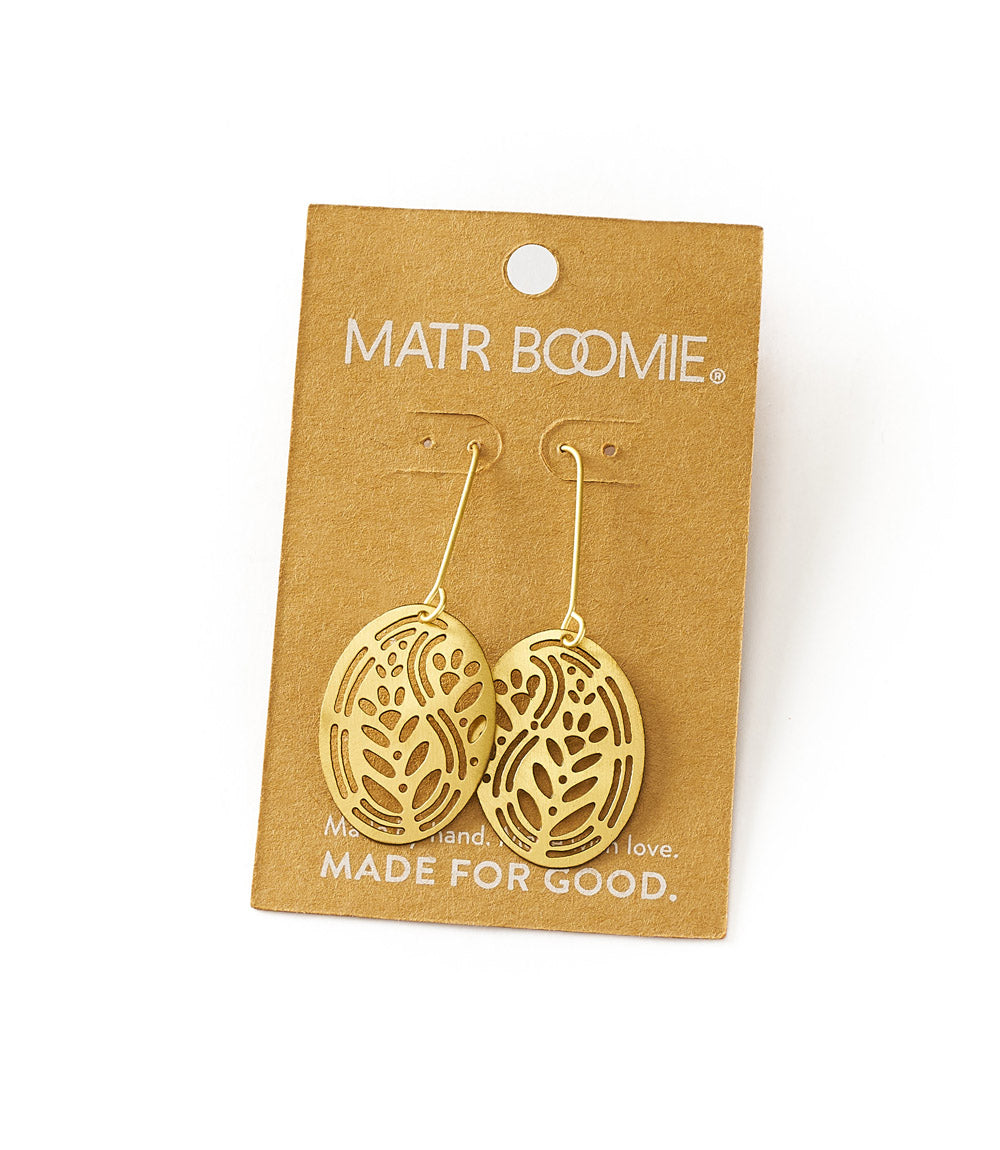 Adhya Cutout Oval Drop Hook Earrings - Osadia Concept Store