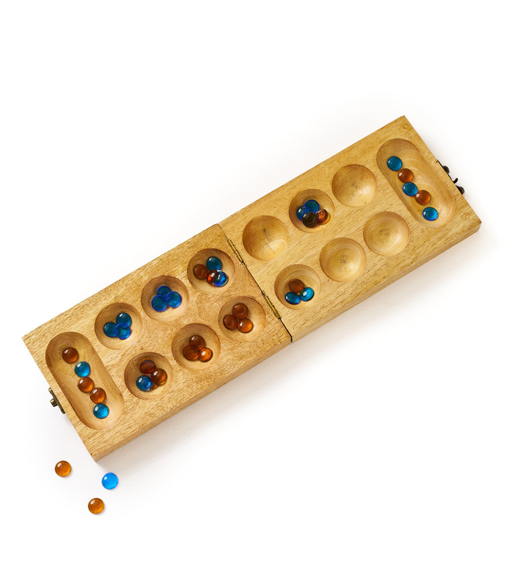 Mancala Wooden Game Set - Hand Carved Mango Wood - Osadia Concept Store