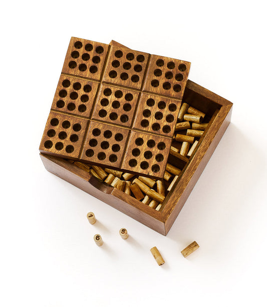 Sudoku Wooden Peg Game - Hand Carved Wood - Osadia Concept Store