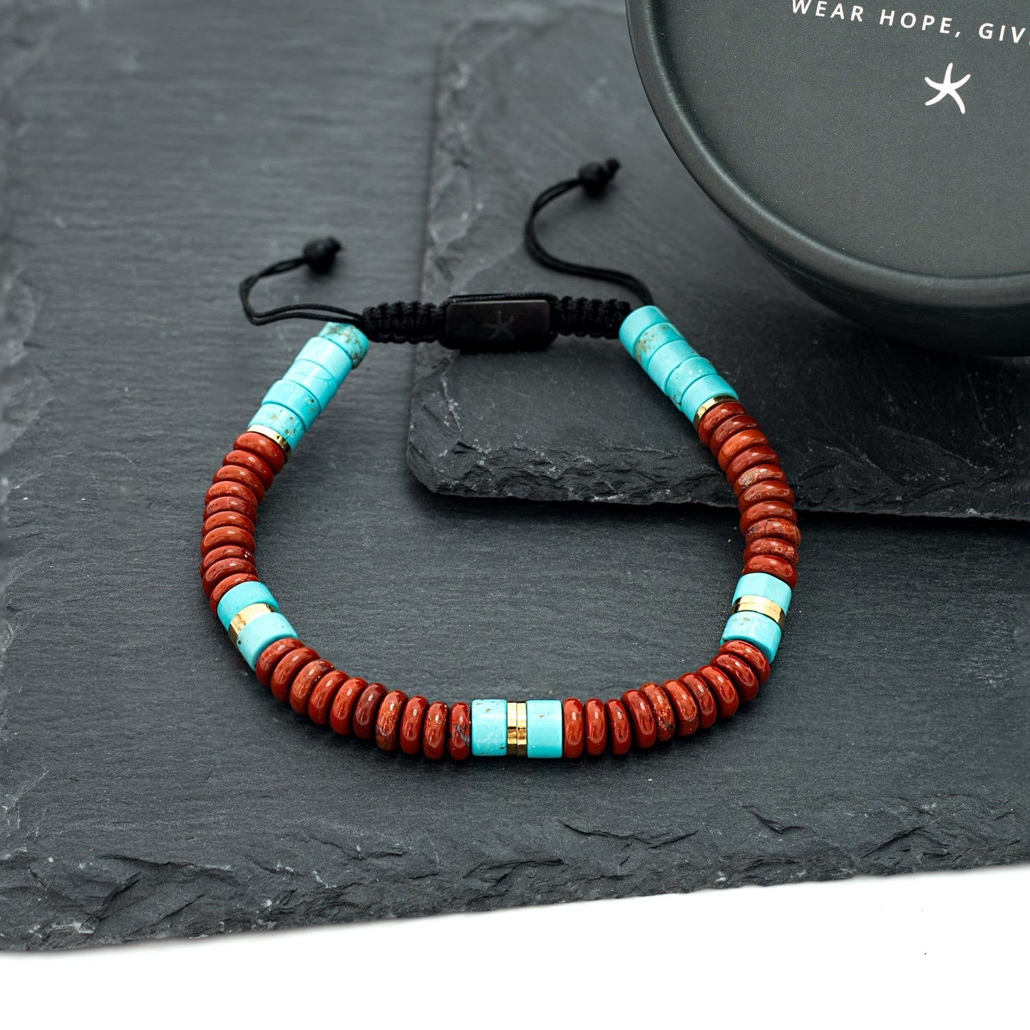 Nomadic Turquoise & Red Jasper Rope Beaded Bracelet - Osadia Concept Store