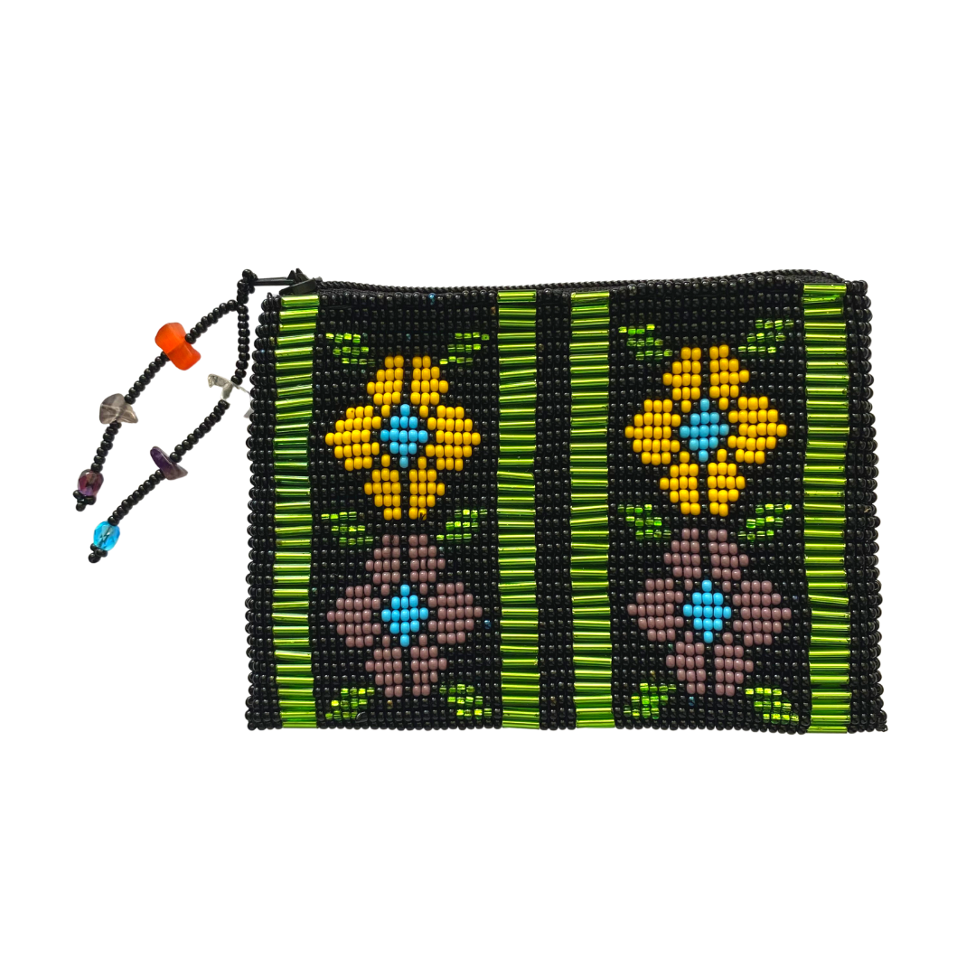Small Flowers Beaded Coin Purse - Guatemala