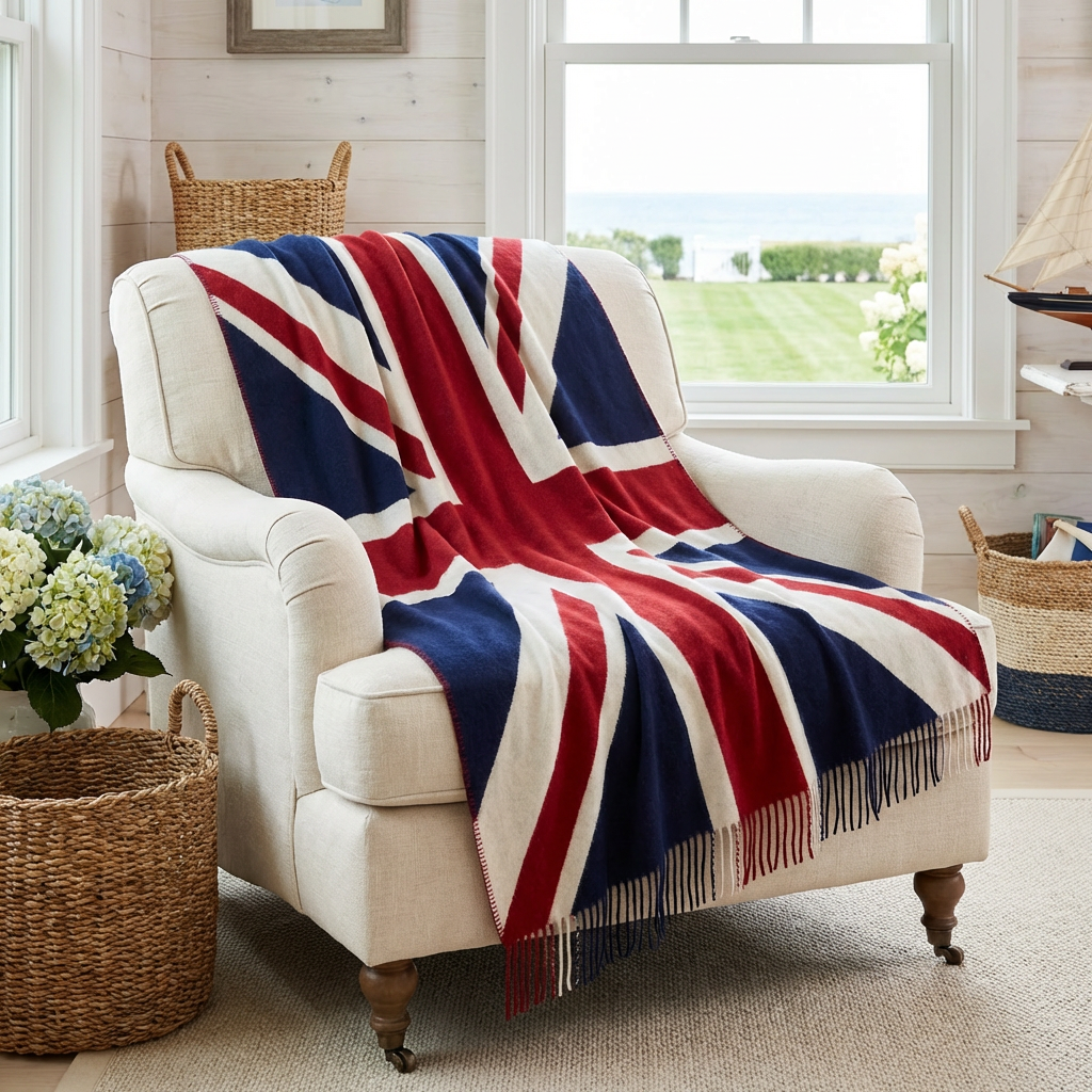 Prince of Scots Union Jack Merino Wool Throw