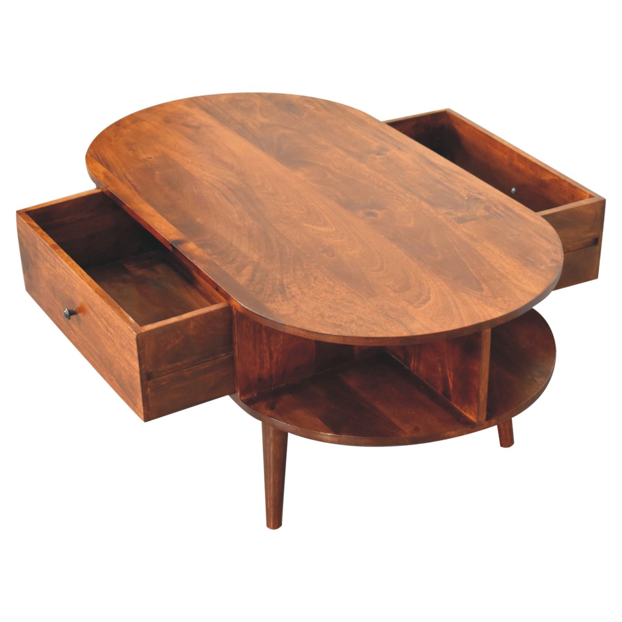 Solid Wood Oval Coffee Table