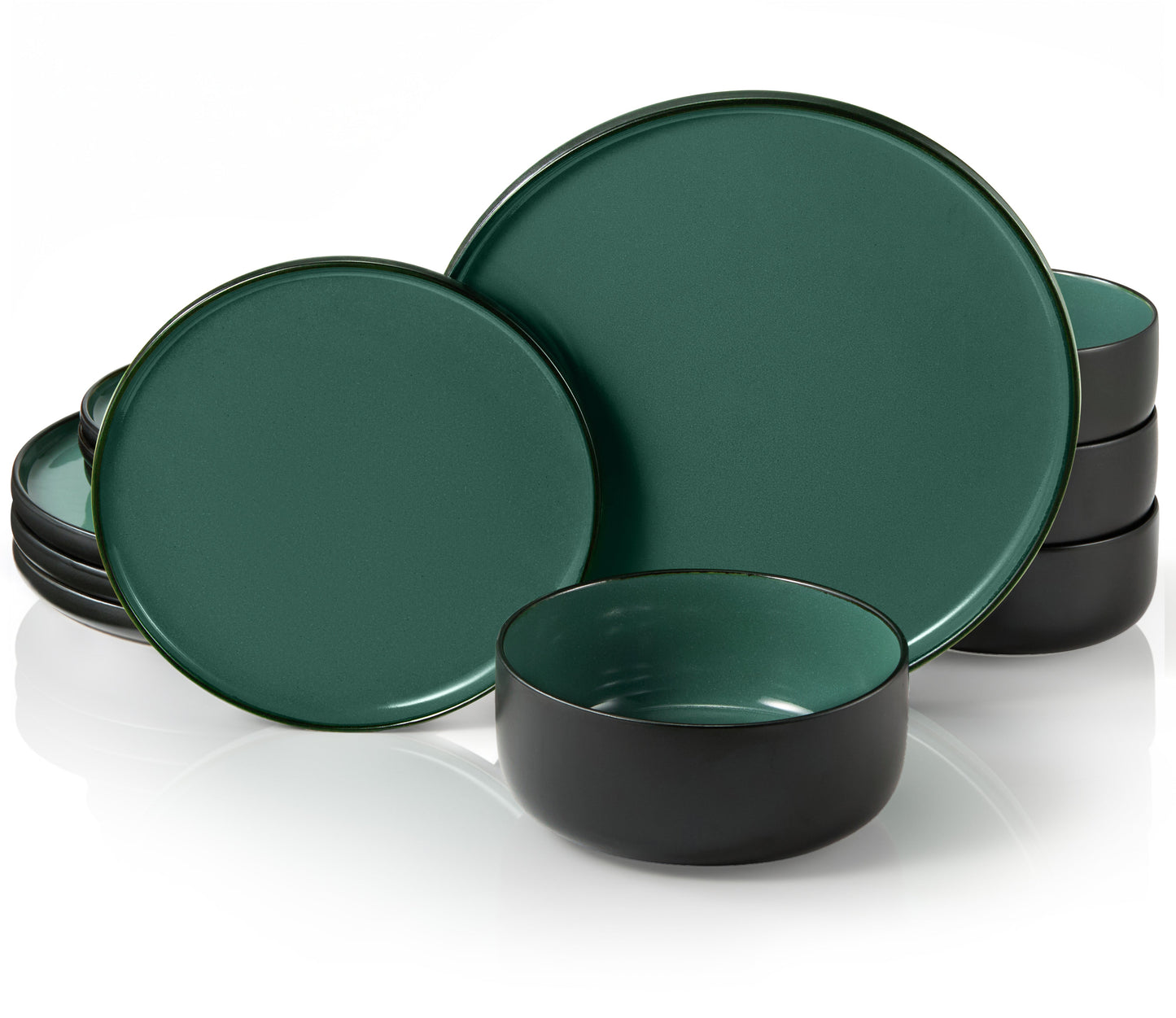Ceramic Dinnerware Set, 12 Piece, Service for 4, Somerset Collection