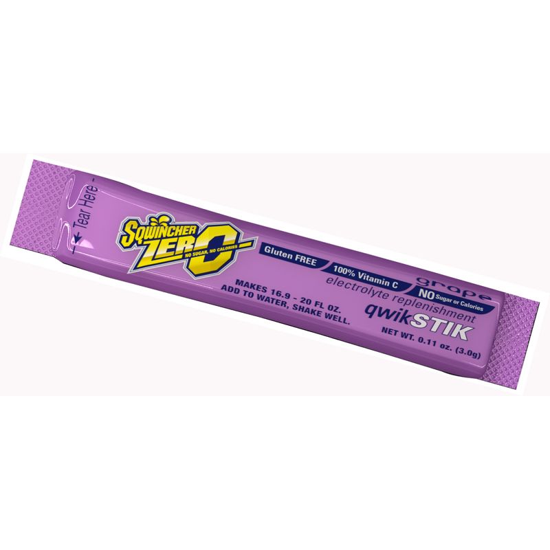 Sqwincher Zero Qwik Stik Sugar Free, Grape, 11 0z