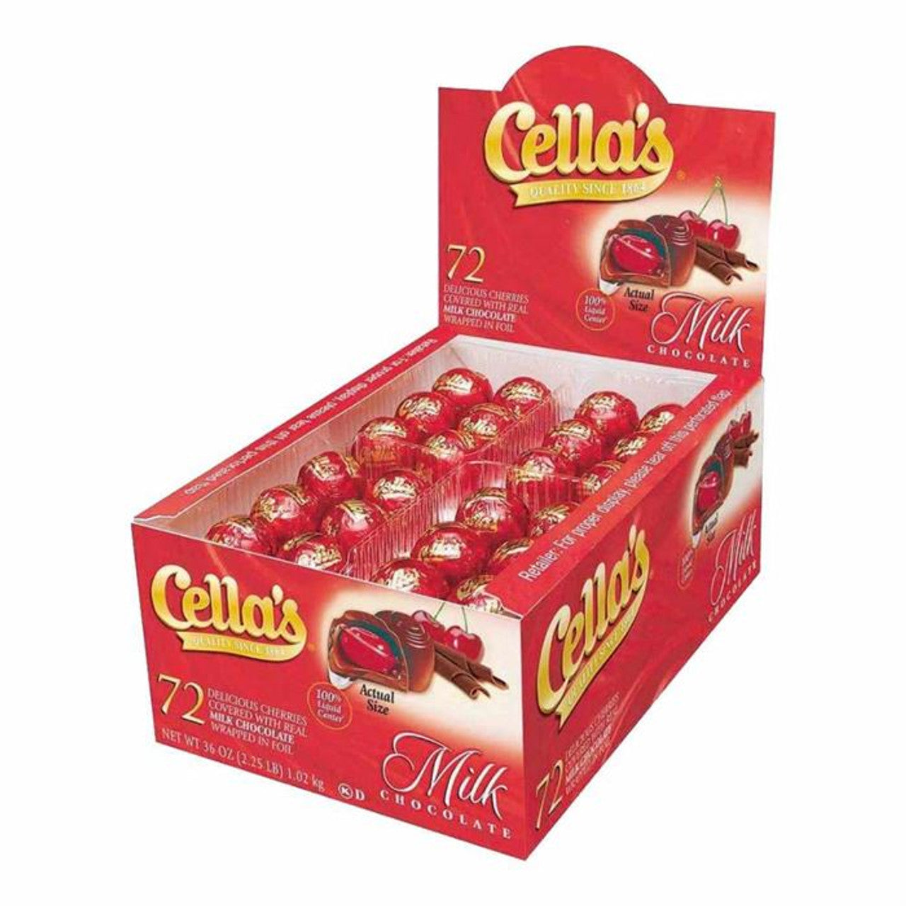 Cella's Milk Chocolate Covered Cherries 72ct Box