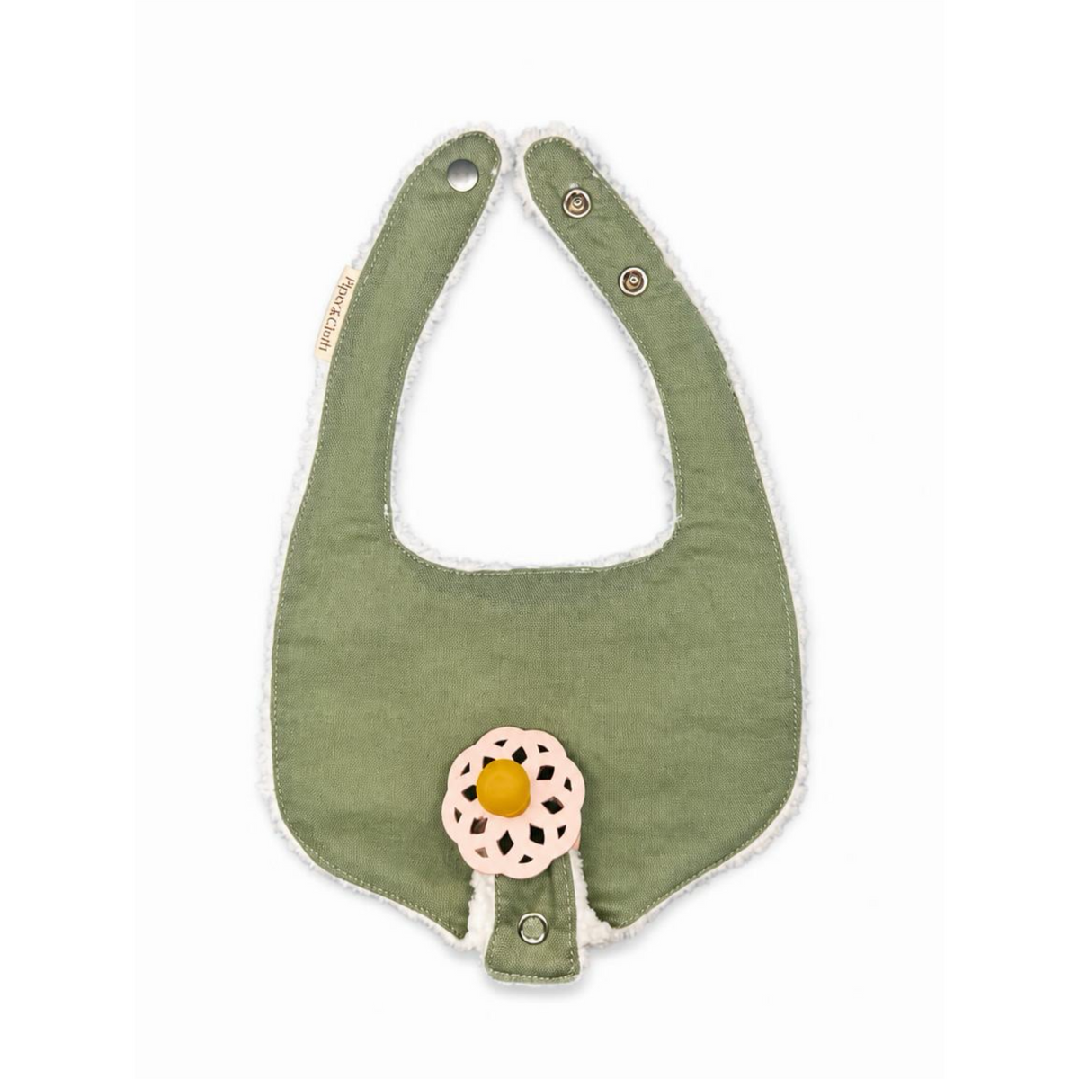 Soothe & Snap Pacifier Bib- Olive Grove