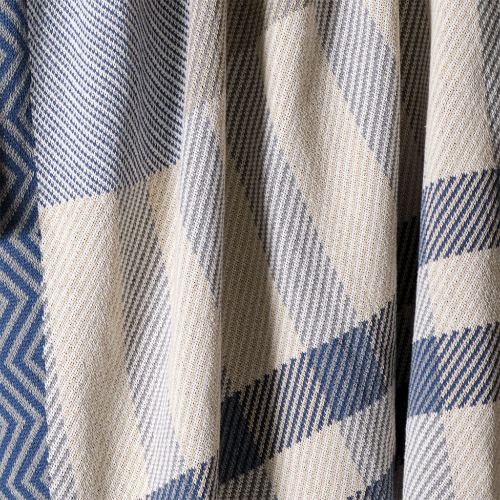 Patchwork Herringbone - Cotton Sustainable Knit Plaid Solid Throw Blanket
