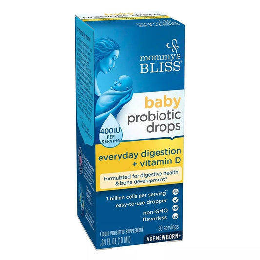 Mommy's Bliss Baby Probiotic Drops Plus Vitamin D .34 Fl Oz