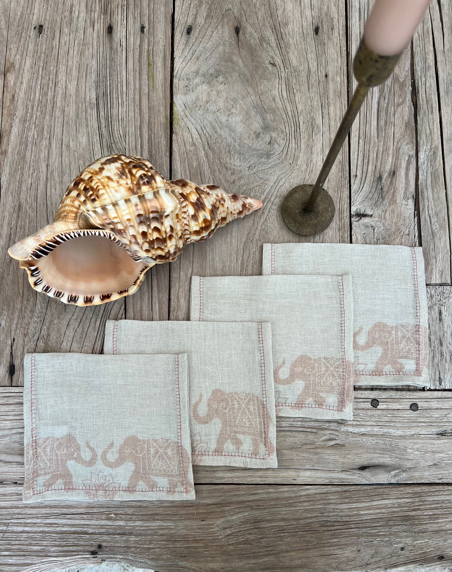 Garden Elephant Cocktail Napkins (set of 4)