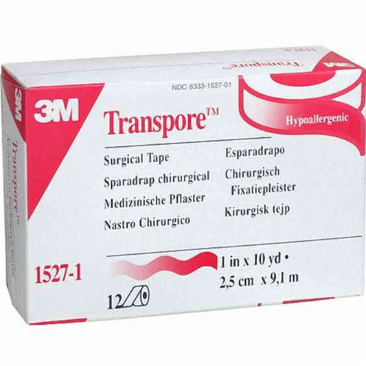 3M Transpore Clear Medical Tape, 1" x 10 Yards, Hypoallergenic – Each
