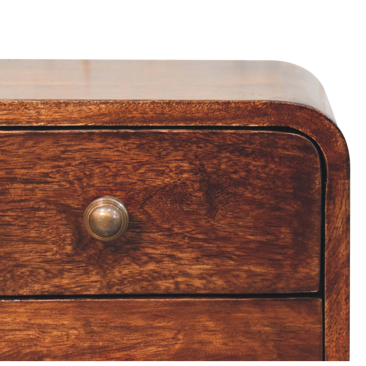 Solid Wood Mini Curved California Walnut Wall-Mounted Bedside Table