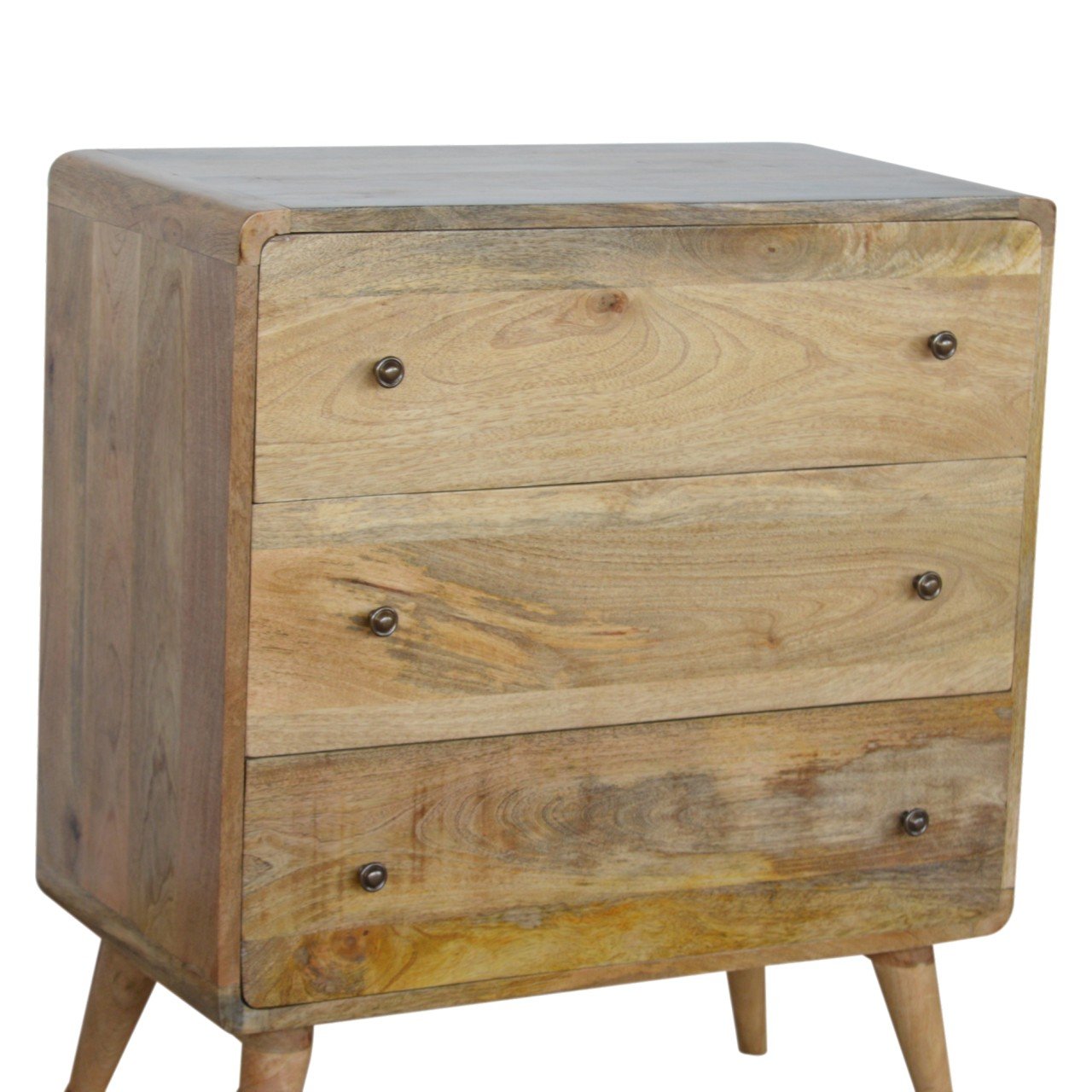 Curved Oak-ish Chest, 3-Drawers