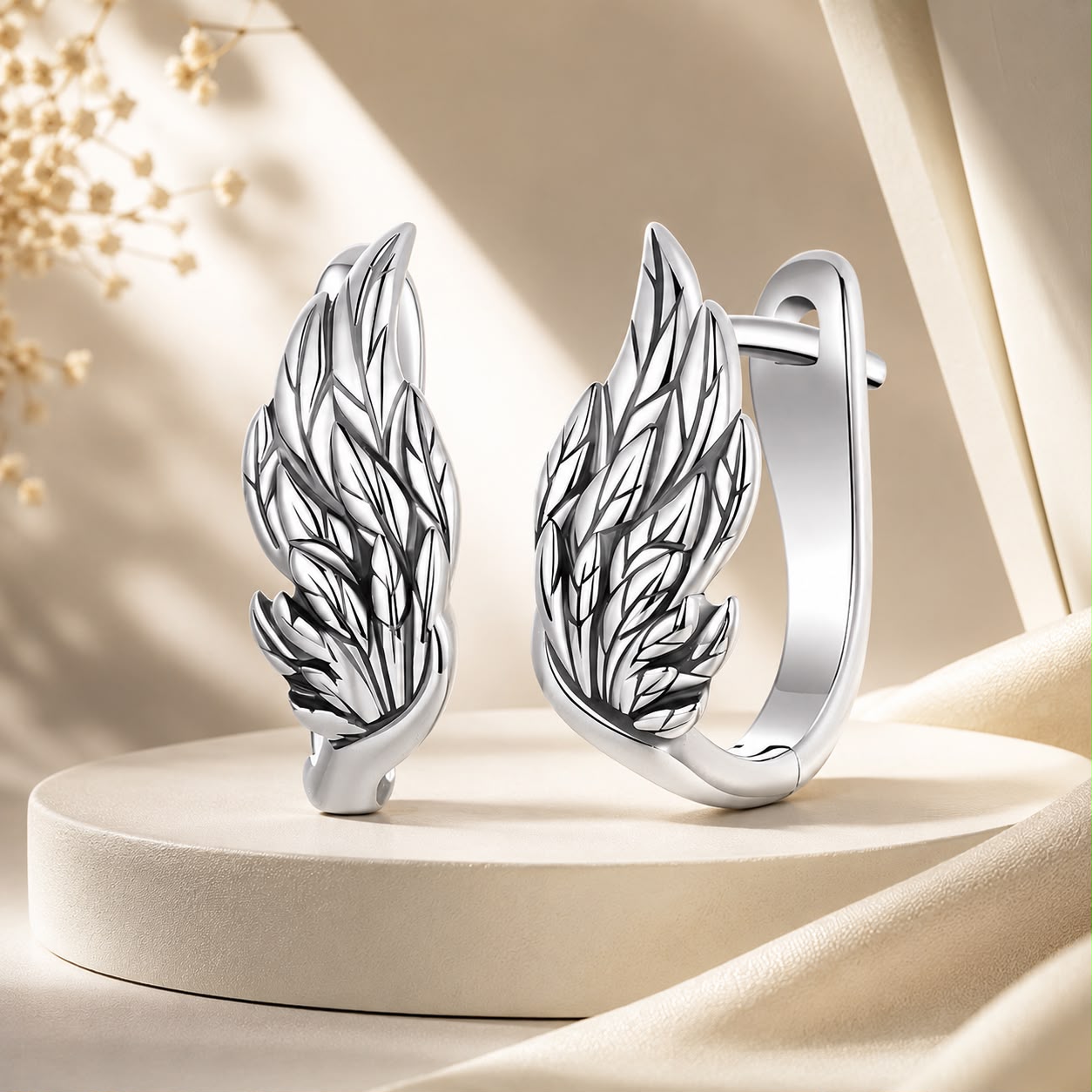 925 Sterling Silver Earrings with Oxidized Finish, 1.3x0.5cm for Women