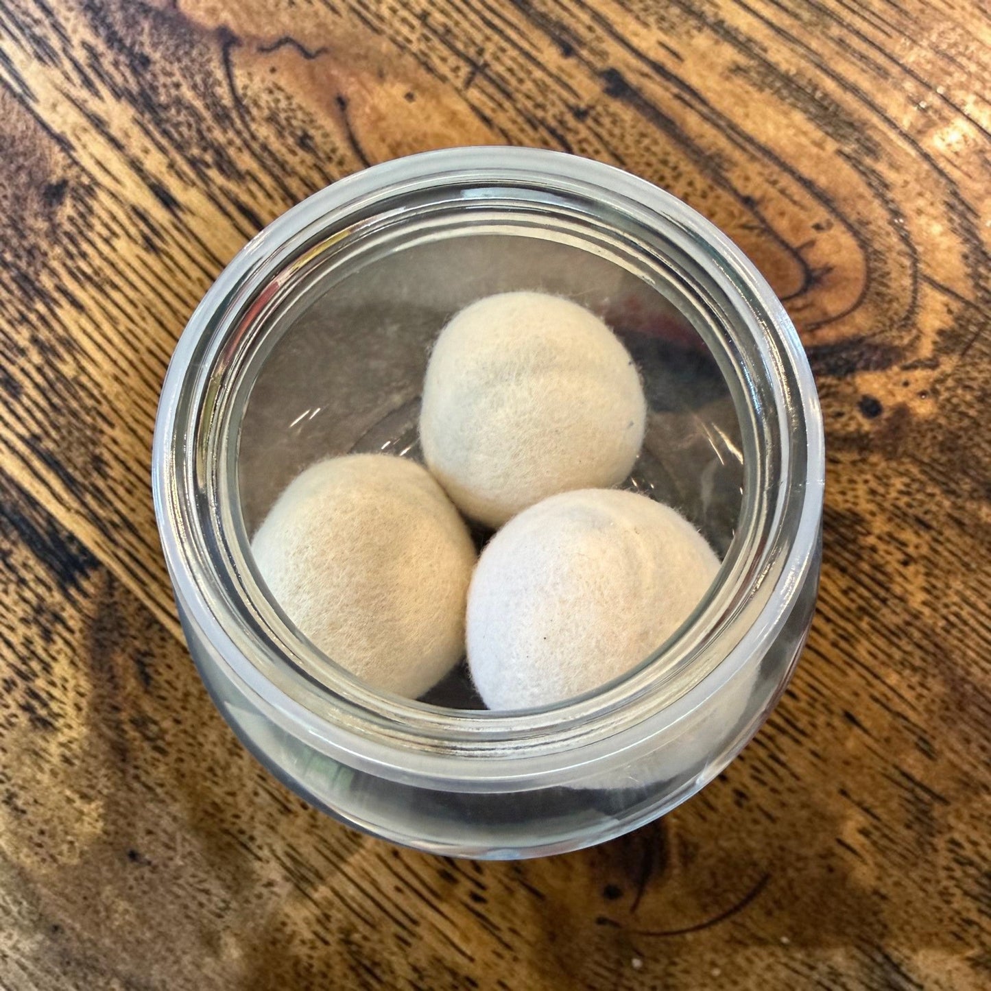 Extra Large New Zealand Wool Dryer Balls in Reusable Glass Storage Container