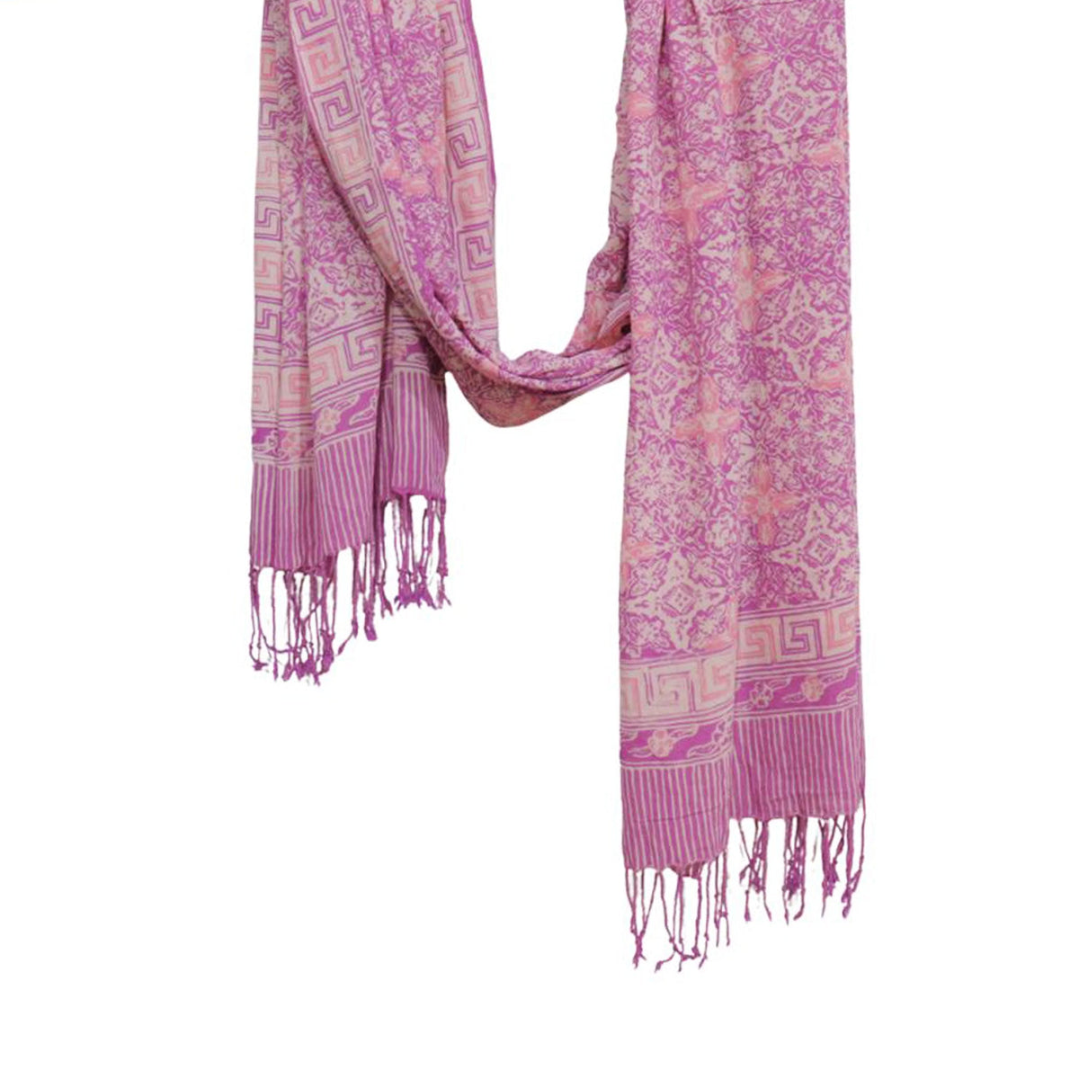 Handmade Batik Scarf - soft Cotton - Lavender Love