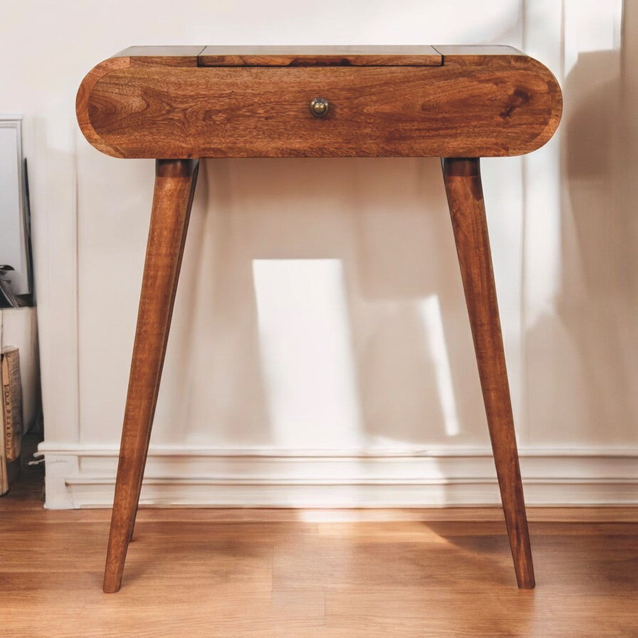 Solid Wood Mini Honey Caramel Dressing Table