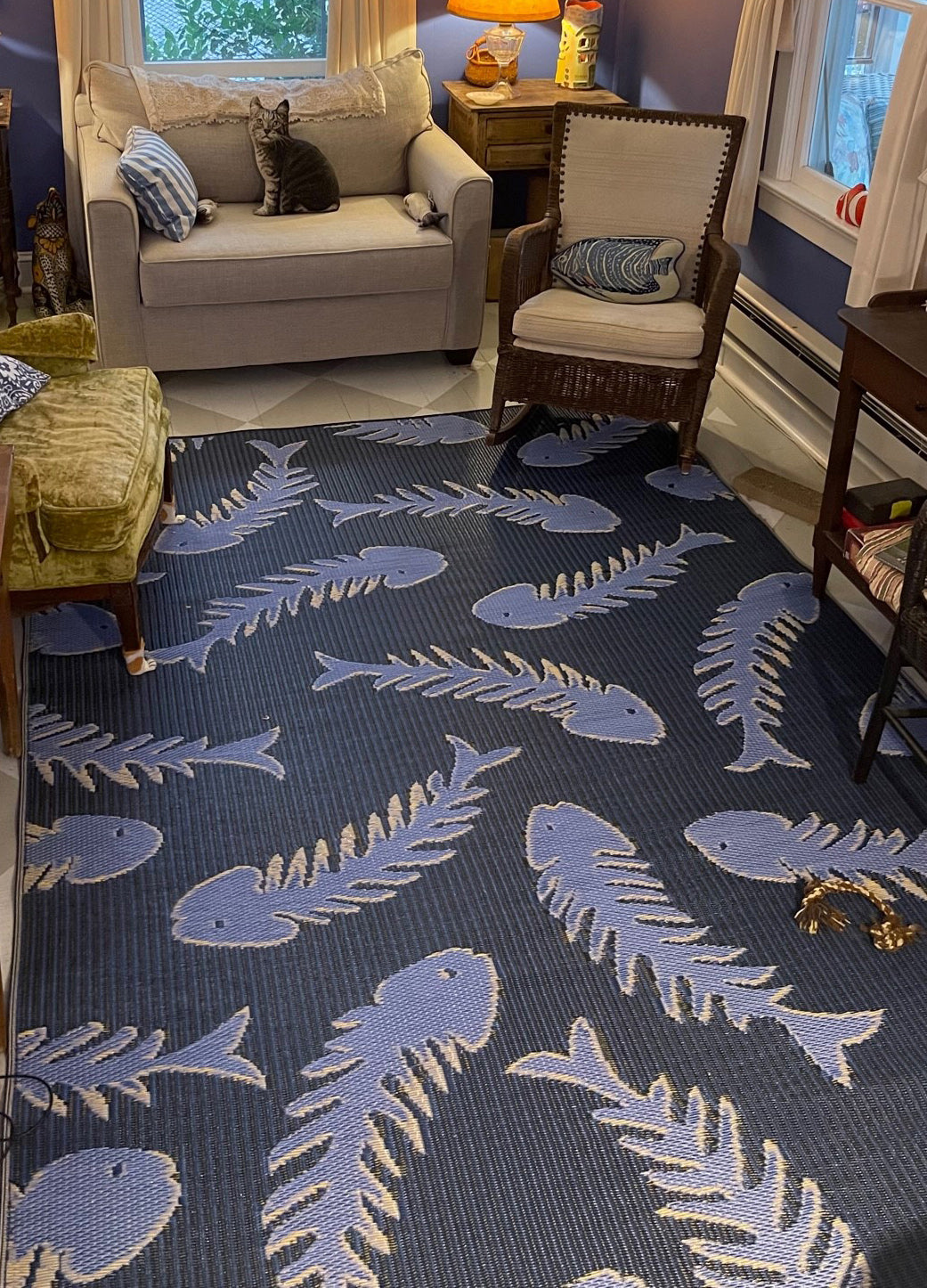 Fishbone Navy & Periwinkle