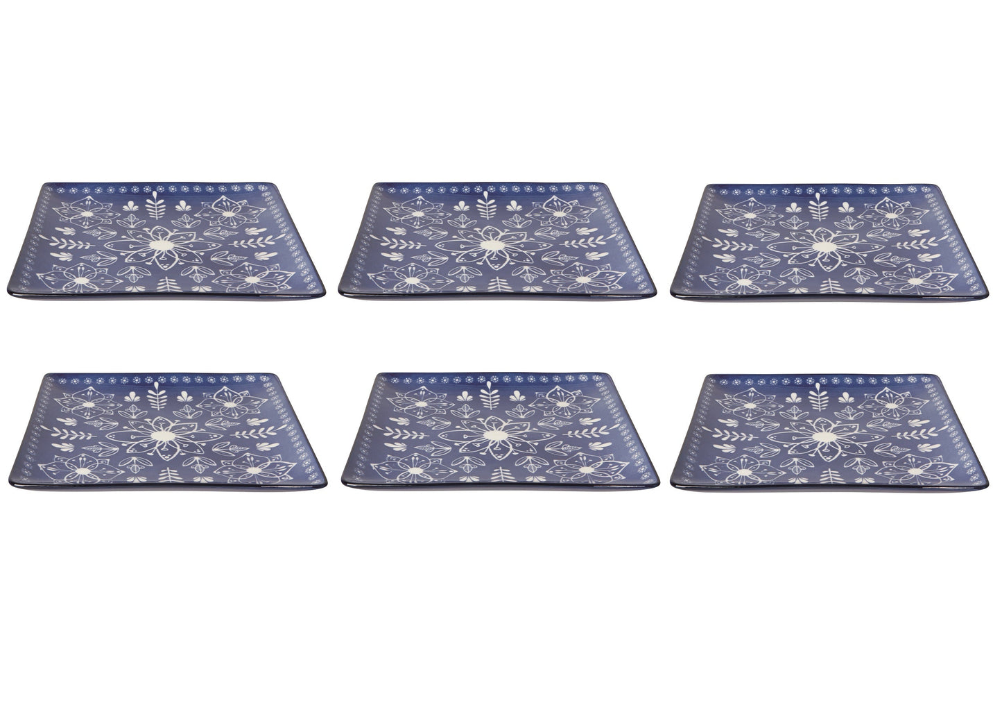 Set of 6 Porto Stamped Plate 8 inch