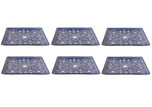 Set of 6 Porto Stamped Plate 8 inch