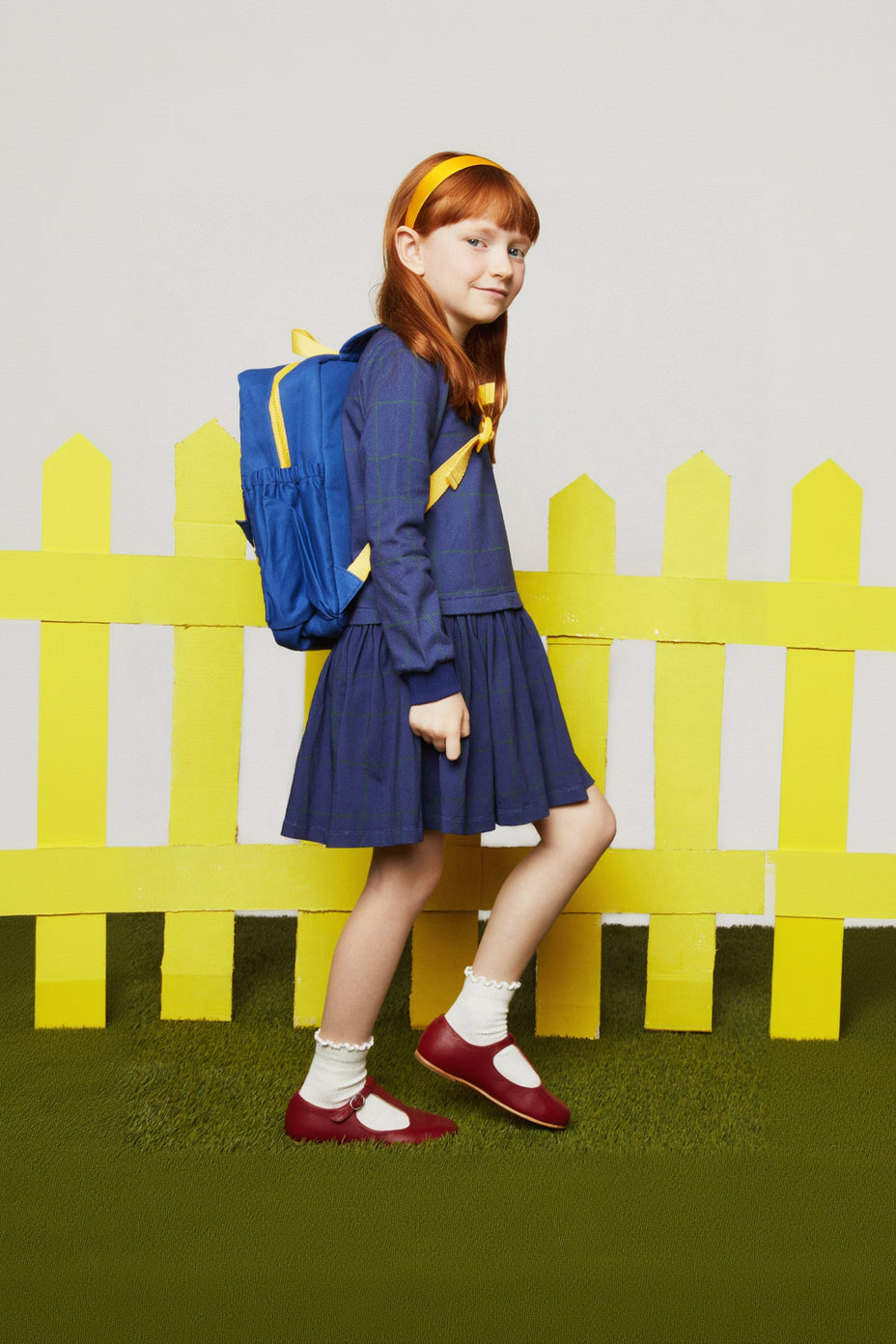 Navy Grid Dress