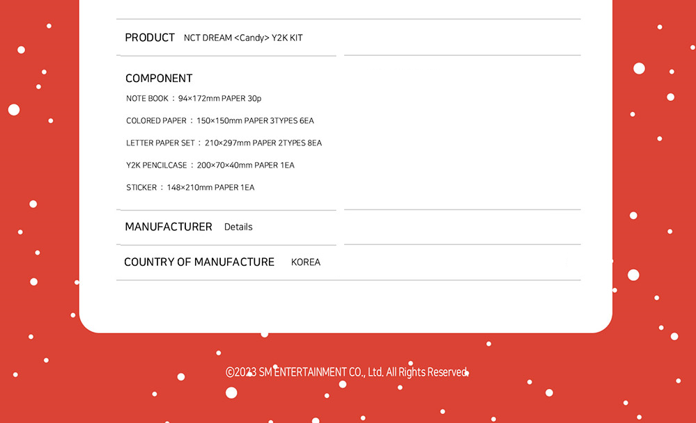 NCT Dream - Candy Y2K Kit Official Merch