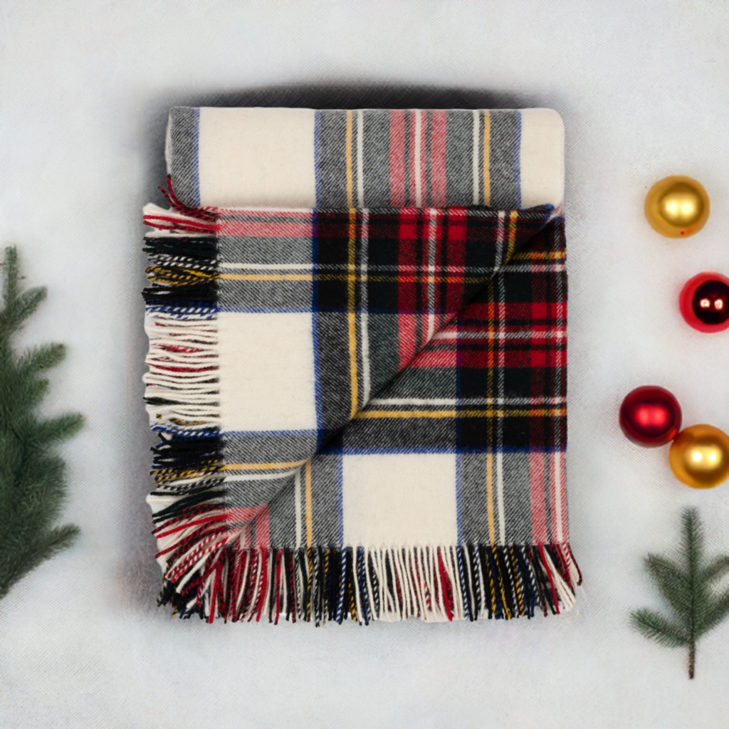 Highland Tweeds Shetland Lambswool Throw (Dress Stewart)