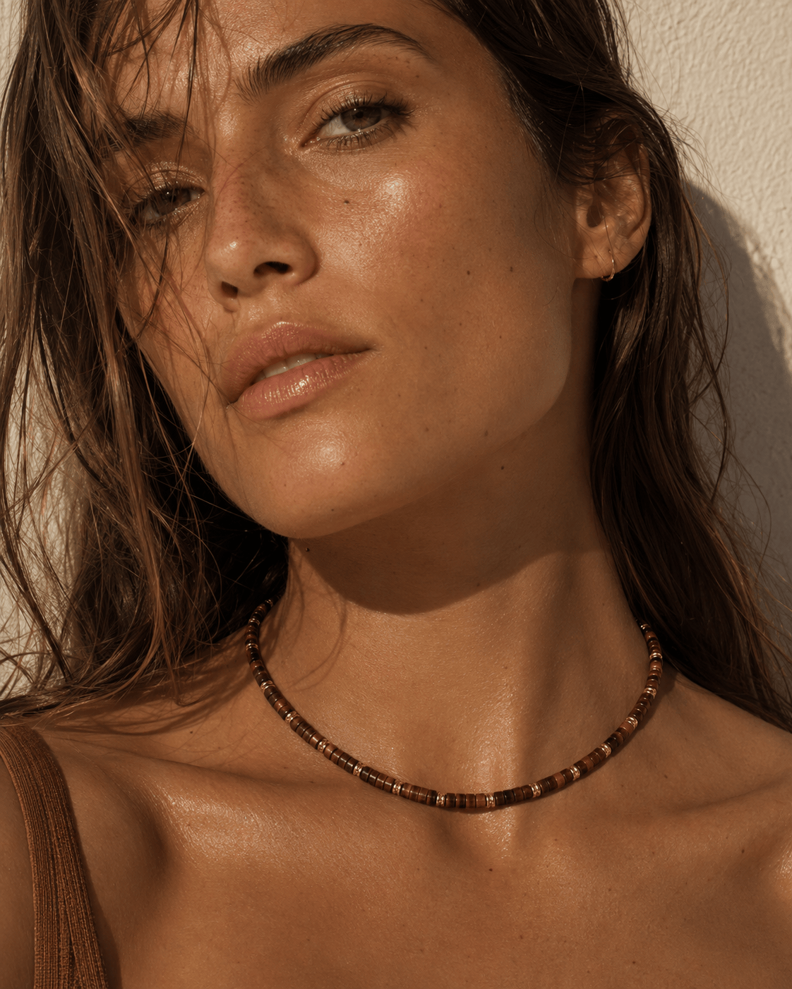 Brown Horizon Tiger Eye Stainless Steel Necklace